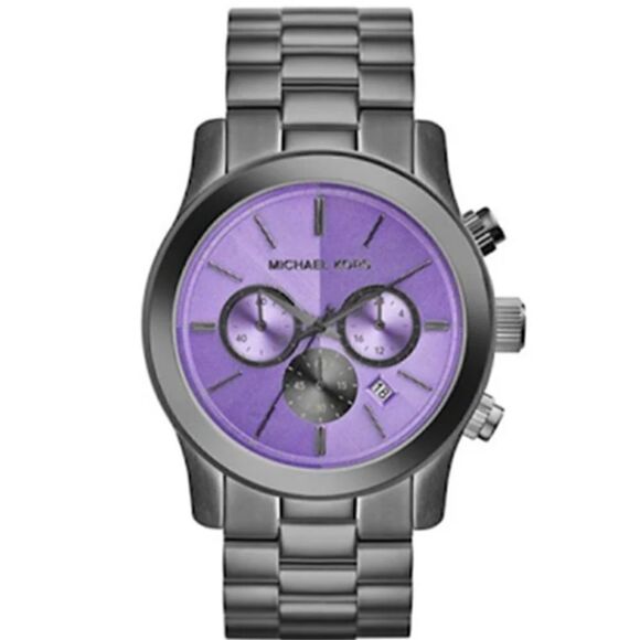 NEW Michael Kors Watch Links - Gunmetal - 5 Links 5 Pins with Large Leather Box - Picture 5 of 5